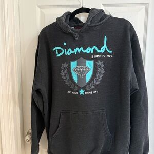 Diamond Supply Co. Black and Red Label Hoodie
